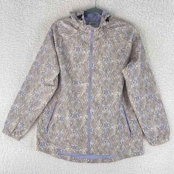 RVCA Purple Windbreaker Jacket Womens Hooded Zip Up Long Sleeve‎ Size Small - Picture 1 of 16